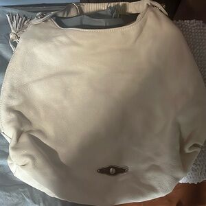 Elliott Lucca Leather Cream color Shoulder Bag in excellent condition